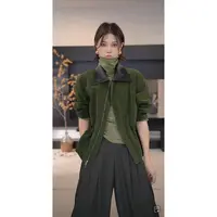 DENGDAHA 「秋日原野」复古风 PU皮翻领长袖气质外套HBZW800043