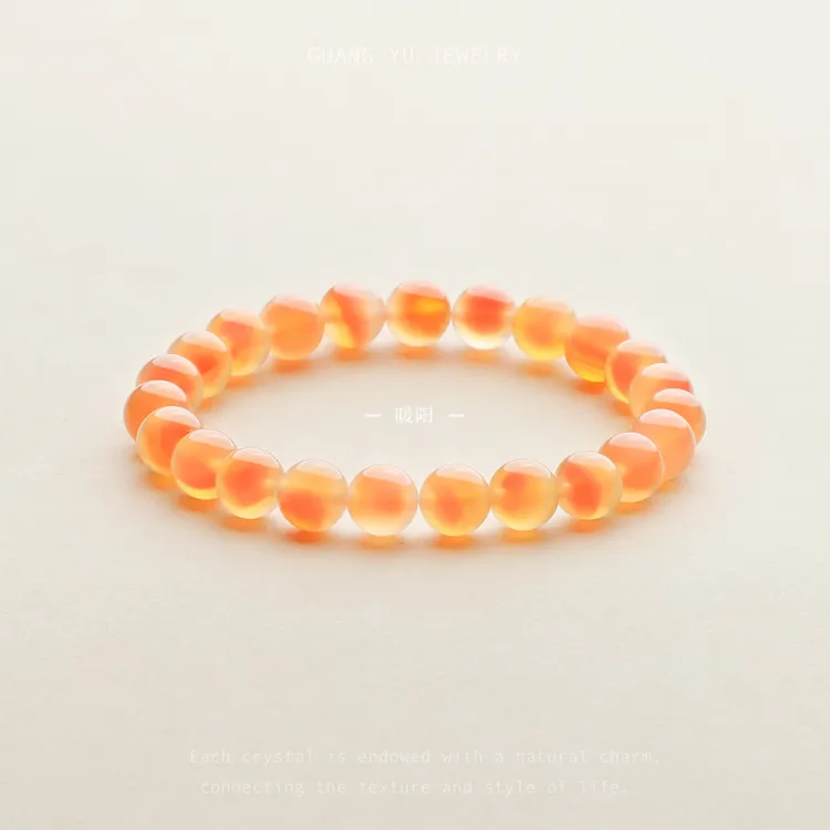 「光屿」溏心暖橙色手串 温润渐变单圈 女