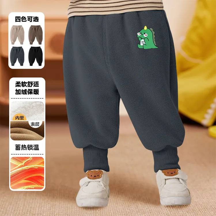 男童加绒裤子冬装秋冬款棉裤童装儿童宝宝男孩冬季奥粒绒一条过冬