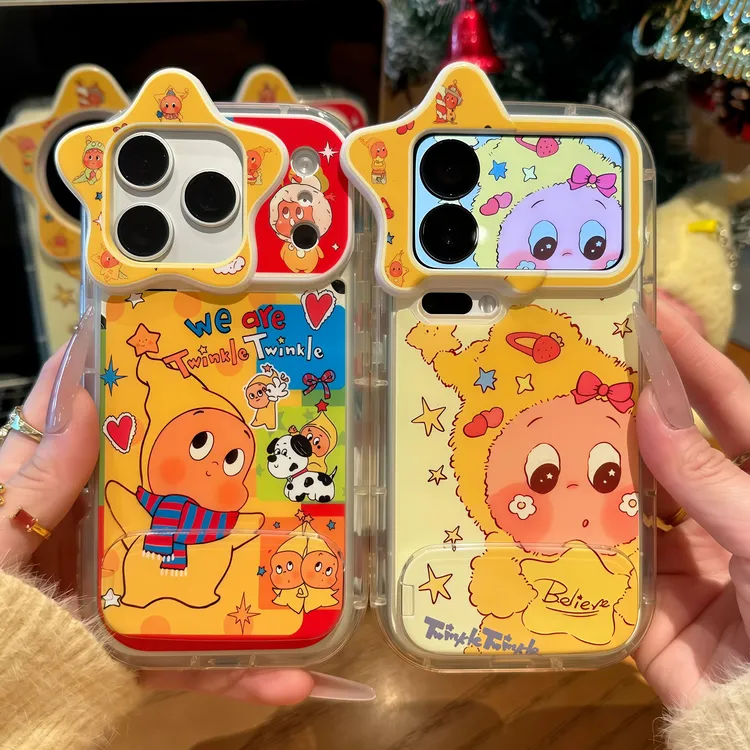 欧克里里大脸蛋星星人支架适用苹果16/17手机壳华为vivo小米15/14