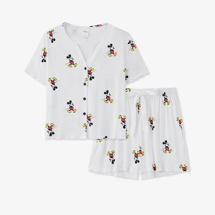 迪士尼米奇睡衣女套装夏装2025新款夏季亲肤薄款短袖家居服Q330