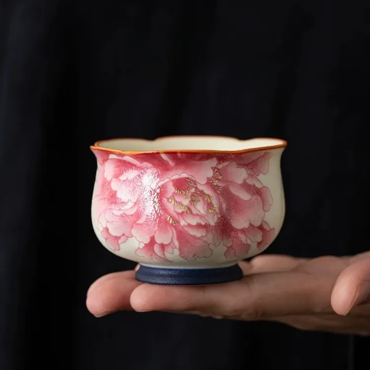 陶瓷品茗杯高档个人专用主人杯单杯侘寂茶杯个人专用茶器网红