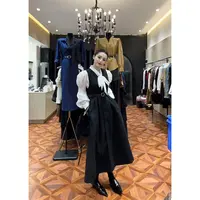 【 Wan wan】V领无袖排扣马甲连衣裙