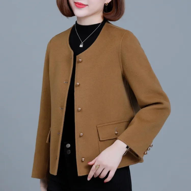 小香风双面羊绒外套女秋冬2025年新款时尚短款名媛小个子呢子外衣