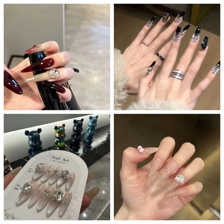 美甲手工穿戴甲显白小众高级感美甲贴片纯欲风可拆卸美甲