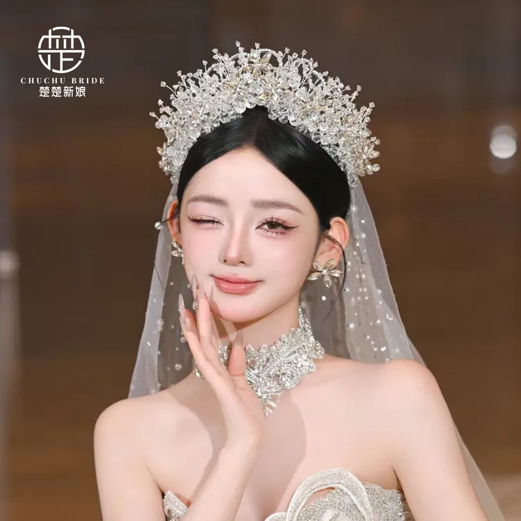 2025新款韩系新娘头饰发箍皇冠婚纱礼服婚礼时尚造型发饰品