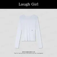 楚楚君 Laugh girl【必备T】圆领纽扣净版显瘦长袖T恤TL53751J