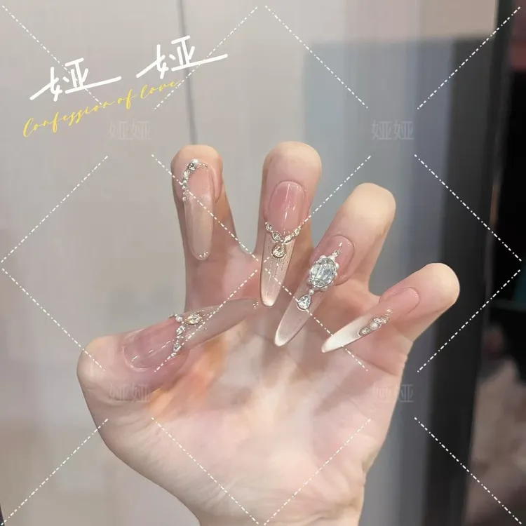 【温婉千金】高品爆款纯手工穿戴甲绵密猫眼高级美甲贴