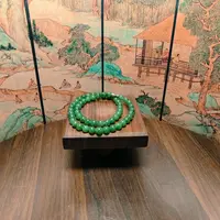 C和田玉碧玉圆珠项链0633