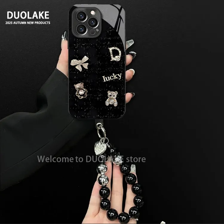 幸运小香风适用苹果vivo华为oppo小米iPhone17电镀玻璃防摔手机壳