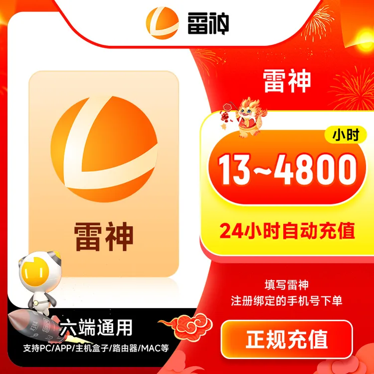 雷神加速器 13-4800小时 可暂停时长 鹅鸭杀 游戏加速器【自选】