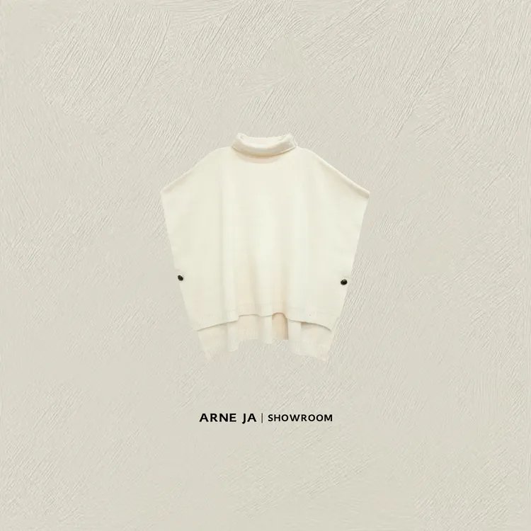 ARNE JA｜“解构主义”100%羊毛极简斗篷感针织上衣W9168641