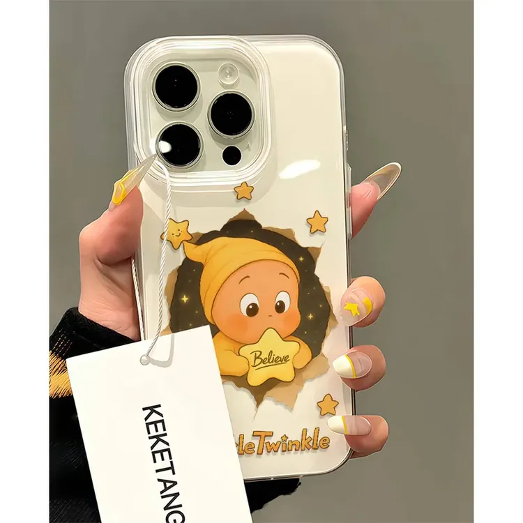 抱星星的星星人双层IMD适用iPhone16华为小米OPPOVIVO荣耀手机壳