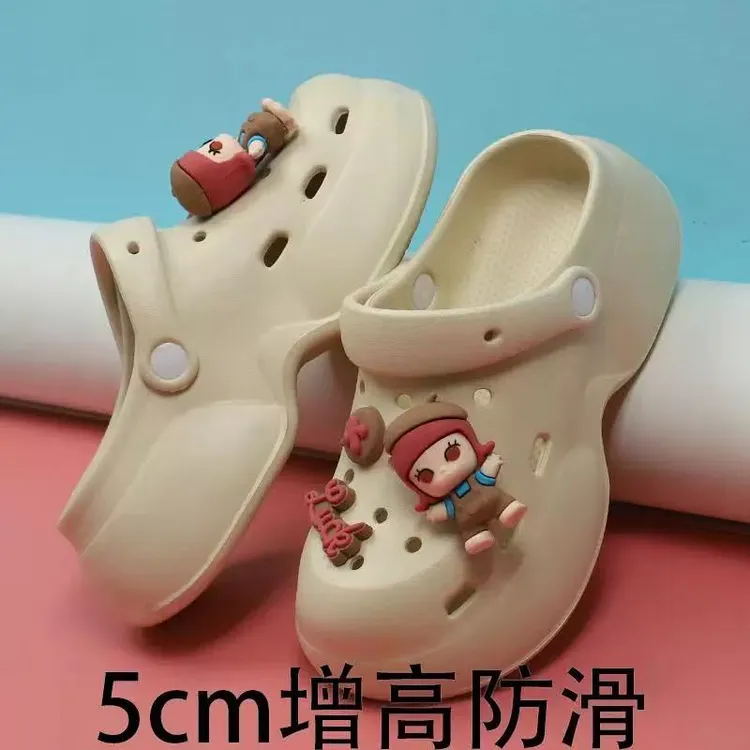 洞洞鞋女夏季2025新款防滑时尚卡通软底包头休闲懒人沙滩外穿凉拖