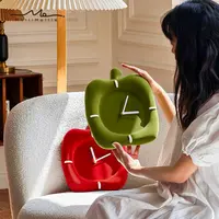 莫里乐园原创苹果挂钟静音家园进口机芯中古包豪斯奶油风创意时钟