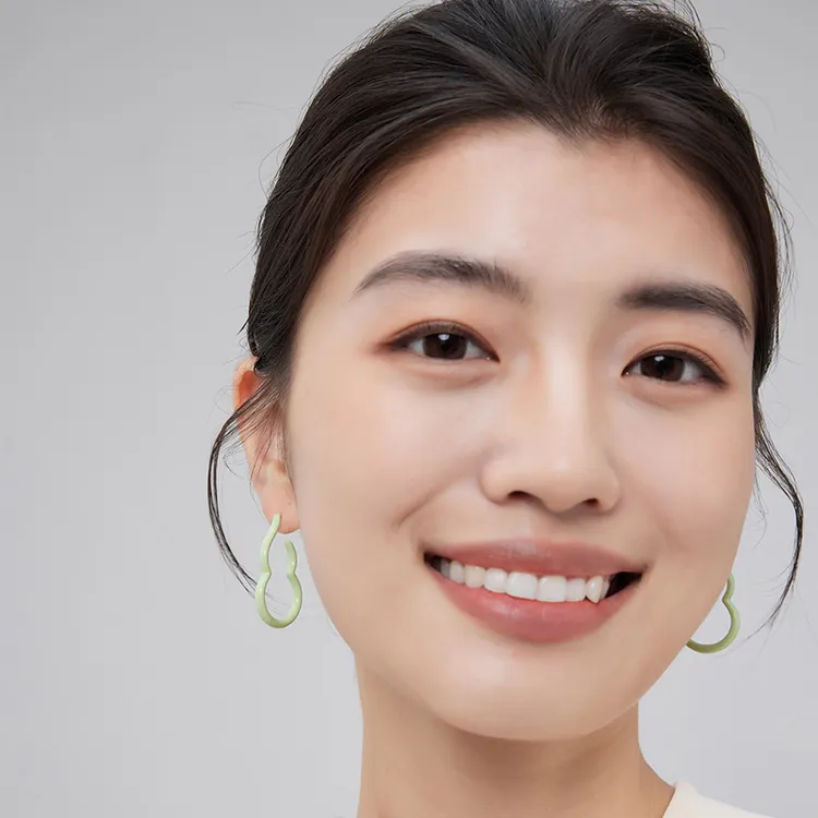 【OUBIYABI】东方系列福禄葫芦耳圈小众简约耳环新中式耳钉女