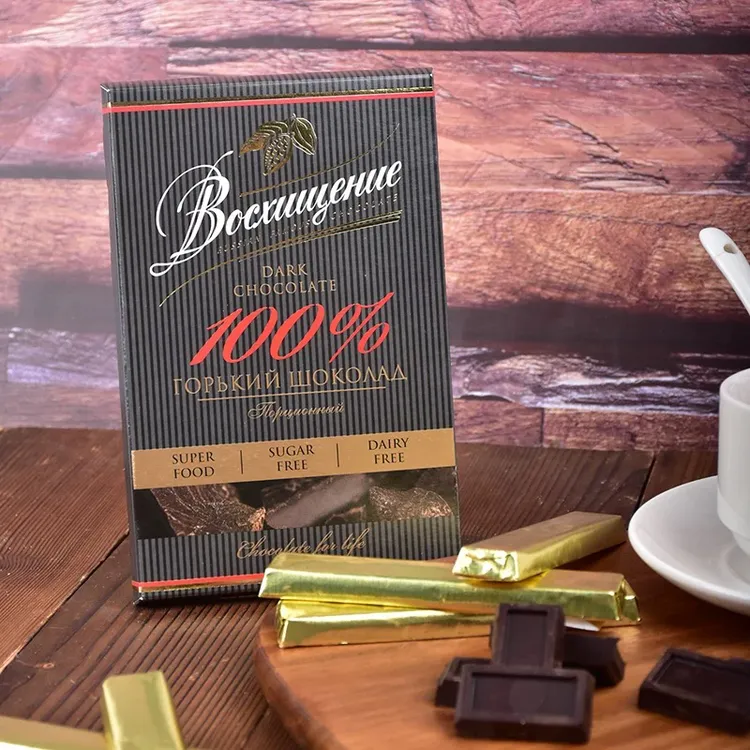 俄罗斯进口黑巧克力赞誉超苦无蔗糖纯黑100%纯可可独立装100g健身