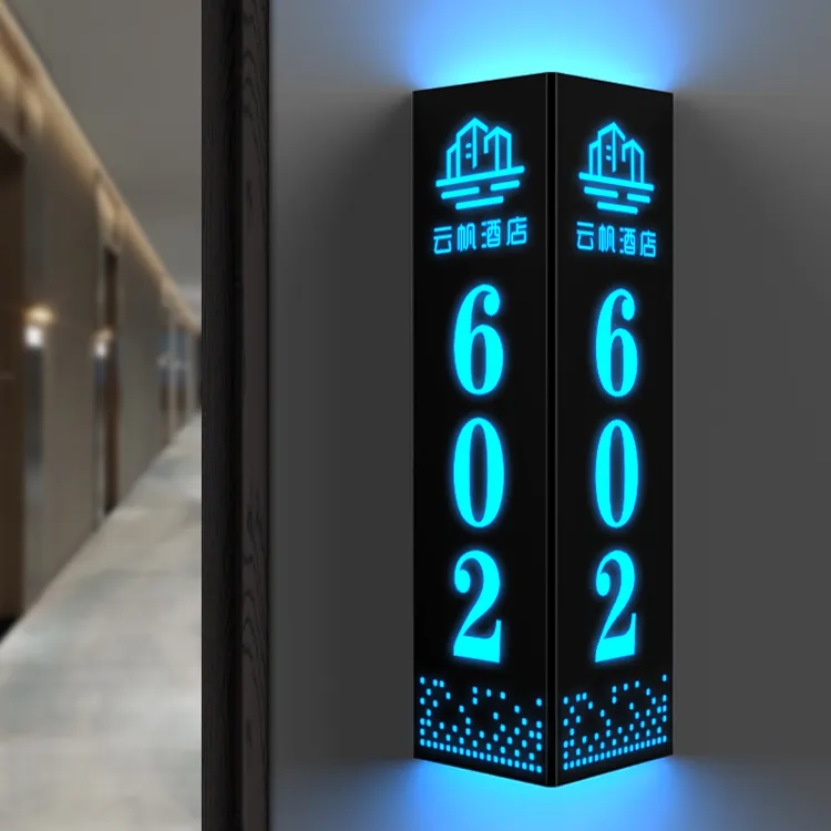KTV会所足浴店发光门牌定制酒店宾馆包间房间号标识牌三角牌