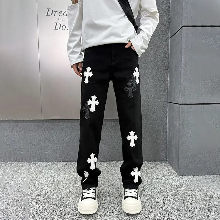 2025年秋冬新款黑色高端牛仔裤男士秋季宽松百搭直筒裤休闲长裤