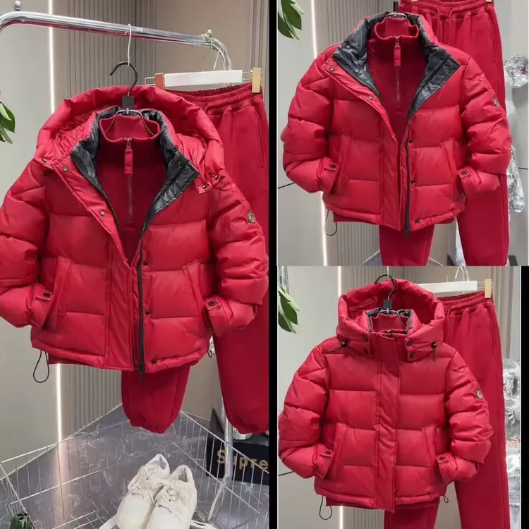 网红正2025冬季新款拼色百搭羽绒棉服保暖过冬宽松时尚休闲棉衣女