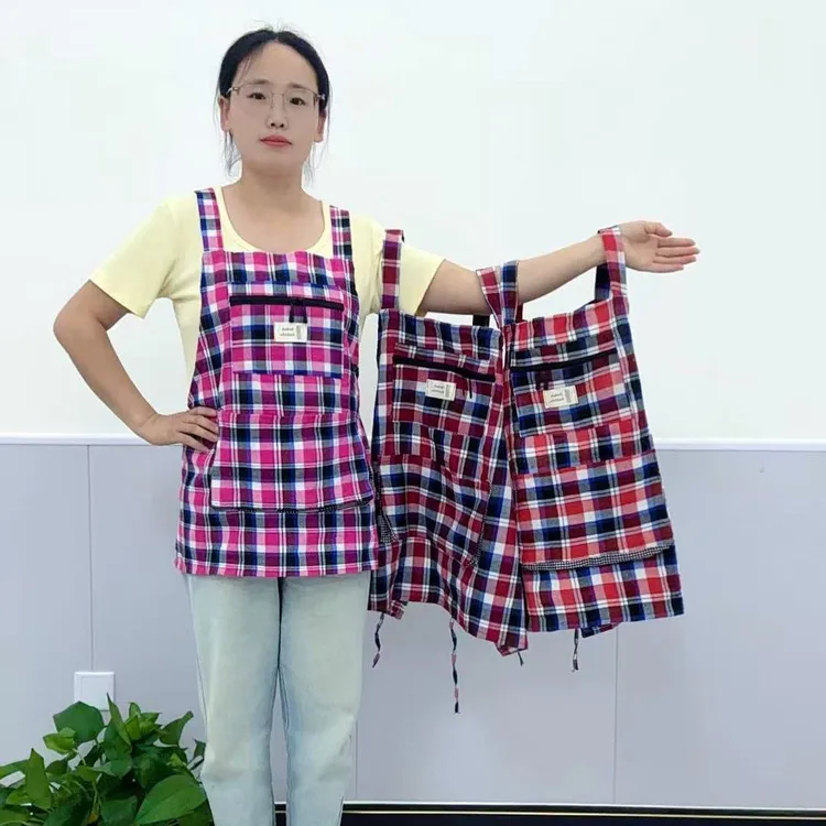 套袋专用围裙干活厨房防污家用耐磨洋气围腰上班耐脏透气工作服