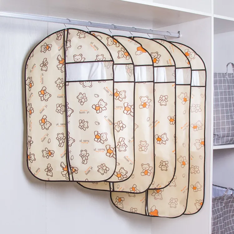 5个装 衣服防尘罩牛津布大衣防尘罩家用挂式衣服收纳袋西装外套罩