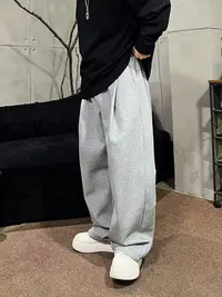 XDZZ25ss-秋季百搭重磅高街慵懒感廓形捏褶休闲长裤F1609JX