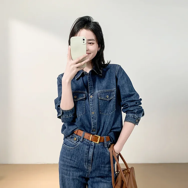 牛仔衬衫女秋冬外穿2025新款爆款洋气轻奢小众高级感女装宽松上衣