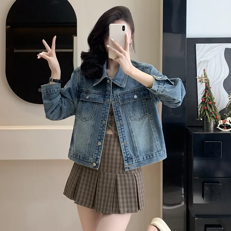 牛仔外套女2025春秋季新款水洗宽松时尚牛仔夹克美式休闲百搭上衣