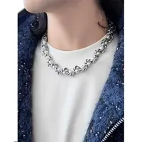 钛钢项链 重工高级感设计款珍珠项链潮流潮牌小众配饰锁骨链男女