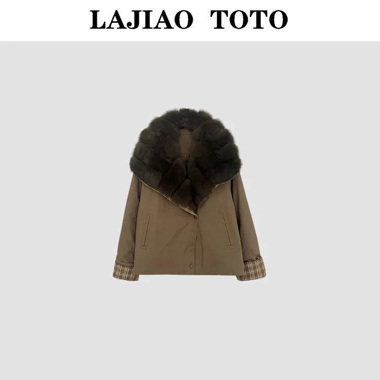 【敏洋纯】LAJIAO TOTO冬季休闲保暖鹅绒服短女鹅绒服外套#85807