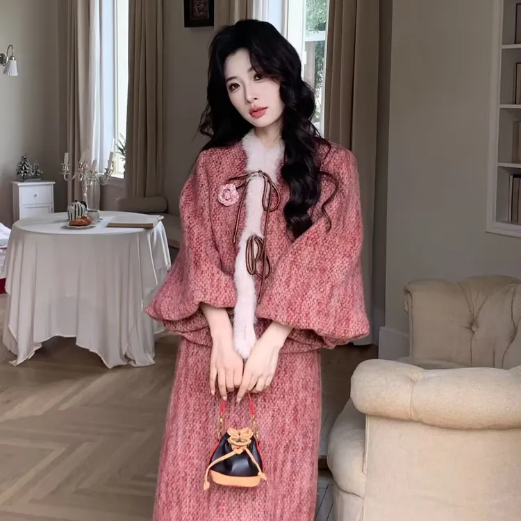 甜心教主羽绒套装女装洋气时尚休闲小众老钱风
