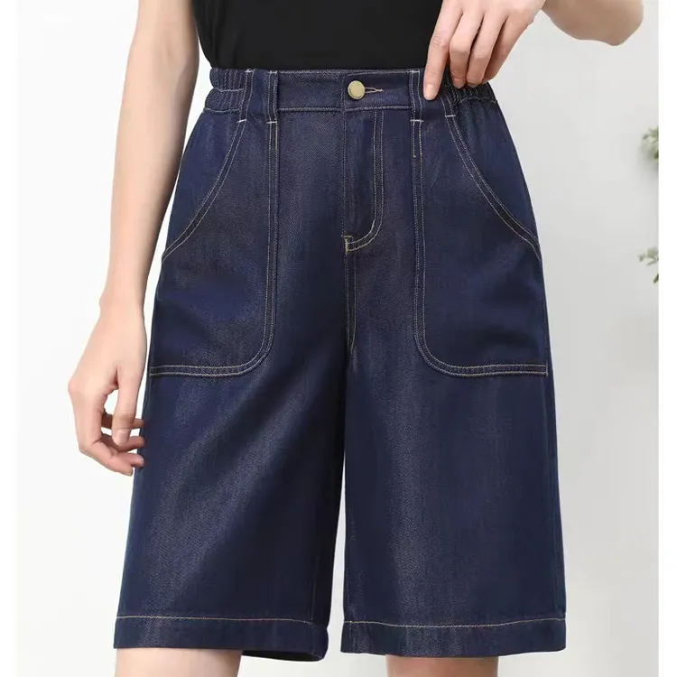 特！门店26&9！明线设计高腰五分女式牛仔短裤C14318