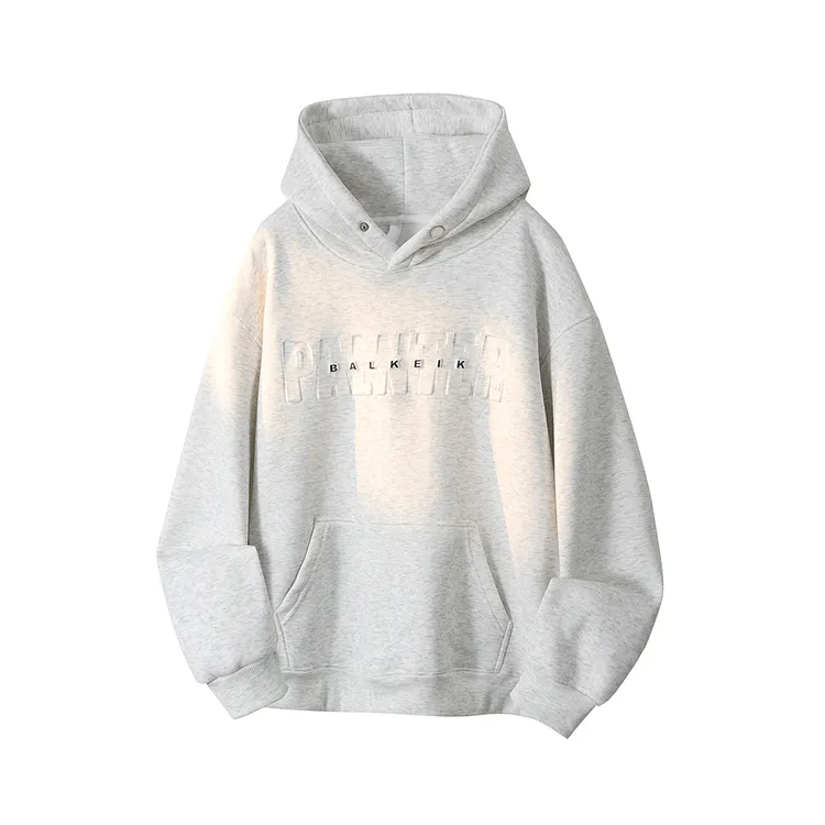 重磅字母钢印连帽卫衣男冬潮牌宽松加绒加厚青少年男孩子外套帽衫