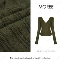 【MOREE】Modèle d’automne墨绿高级感针织上衣-F9317
