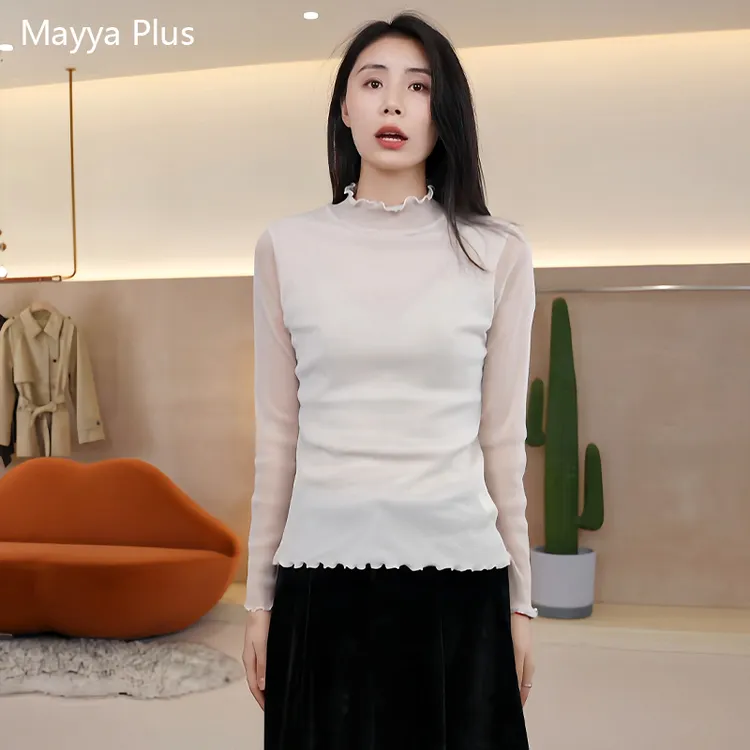 【柔光】Mayya Plus麦芽定制气质显瘦流光风针织上衣32537016