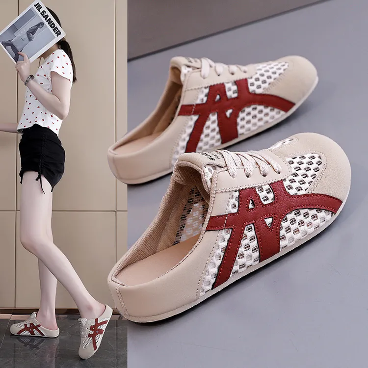 包头半拖鞋女2025夏季新款外穿平底休闲凉拖无后跟懒人女鞋K3908