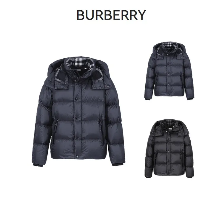 未使用 BURBERRY/博柏利 男士可拆卸衣袖连帽羽绒服马甲80963811