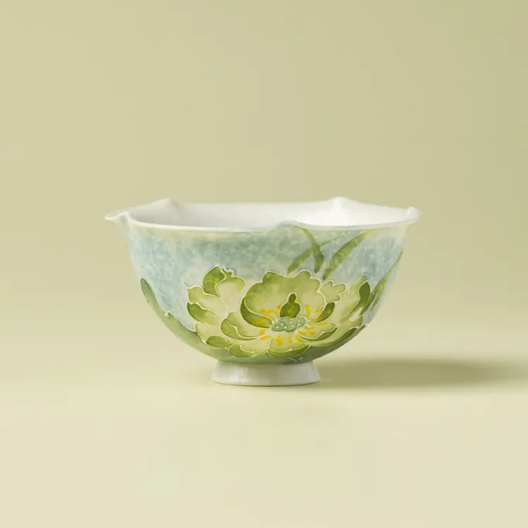 赞朴主人杯陶瓷家用功夫茶具品茗杯荷畔映波蓝女个人专用茶杯茶盏