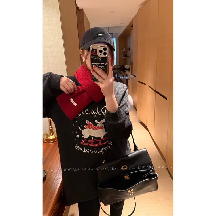 现货大婉酱微胖定制【雪夜驯鹿】宽松慵懒风绵羊毛打底T恤冬2636D