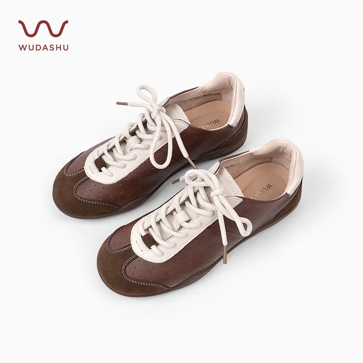 纯色英伦秋冬鞋子时尚休闲鞋软底百搭德训鞋平底增高时尚单鞋休闲