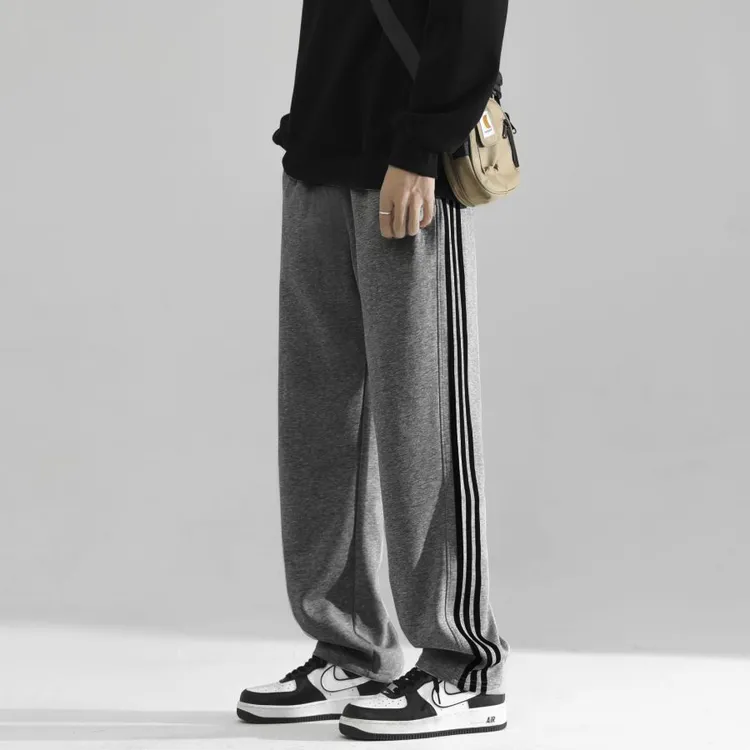 春秋裤子男士休闲卫裤宽松直筒男裤秋季纯棉运动裤男长裤束脚大码