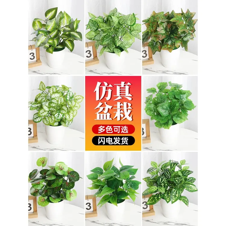 仿真绿萝盆栽室内客厅办公桌摆小绿植假花装饰盆景四季常青假植物
