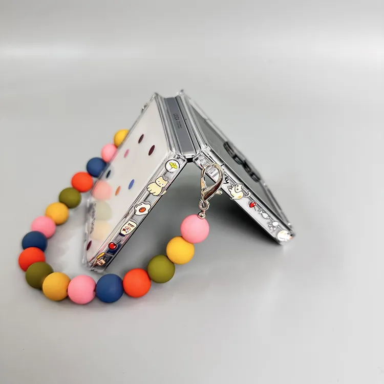 适用小米mixflip折叠手机壳华为pocket2斜挎magicv腕带透明防摔壳