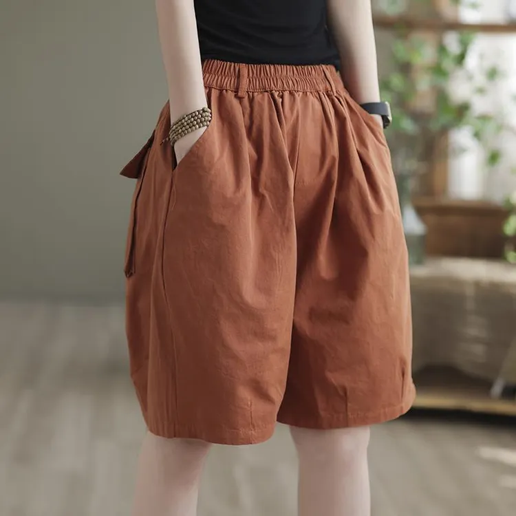 2025年夏季新款复古高腰五分裤女外穿宽松显瘦裤子胖mm显瘦款