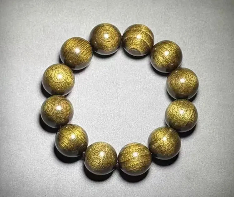 【收藏款】 乌金料金丝楠 2.0 素圈手串