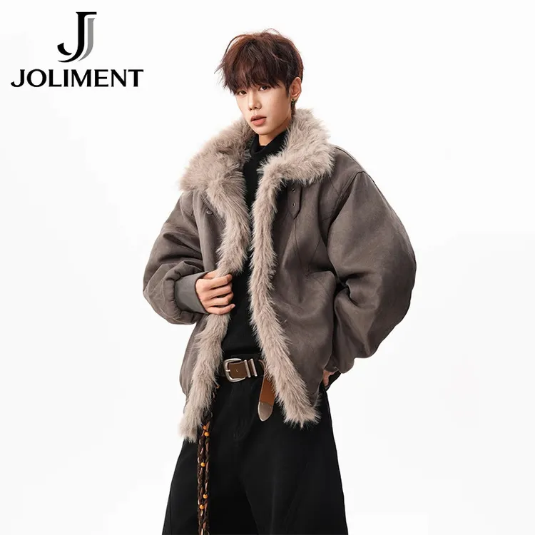 JOLIMENT座山雕解构毛领棉服男女冬季高级感保暖加厚棉衣外套夹克