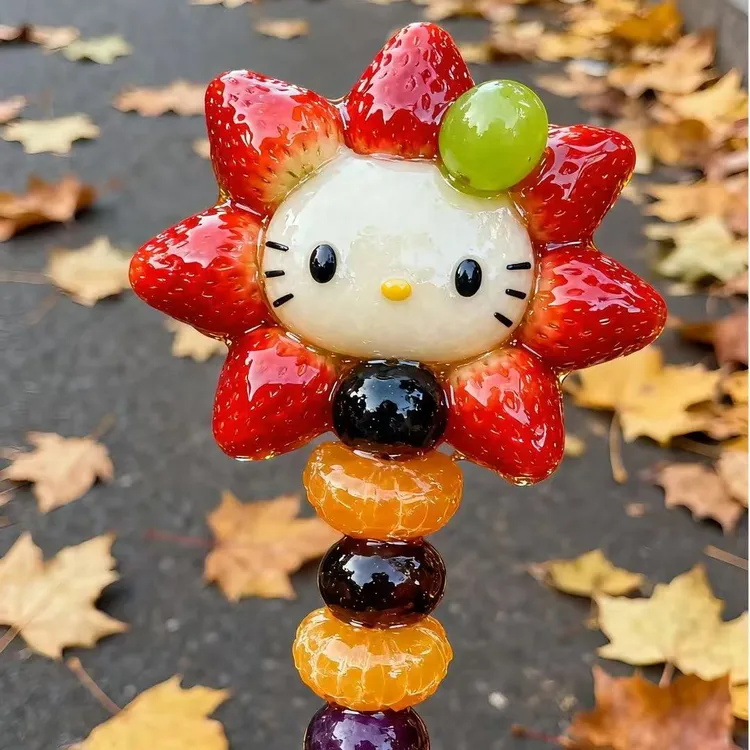 可爱hellokitty草莓花糖葫芦纯手工高颜值休闲解馋零食送女友礼物