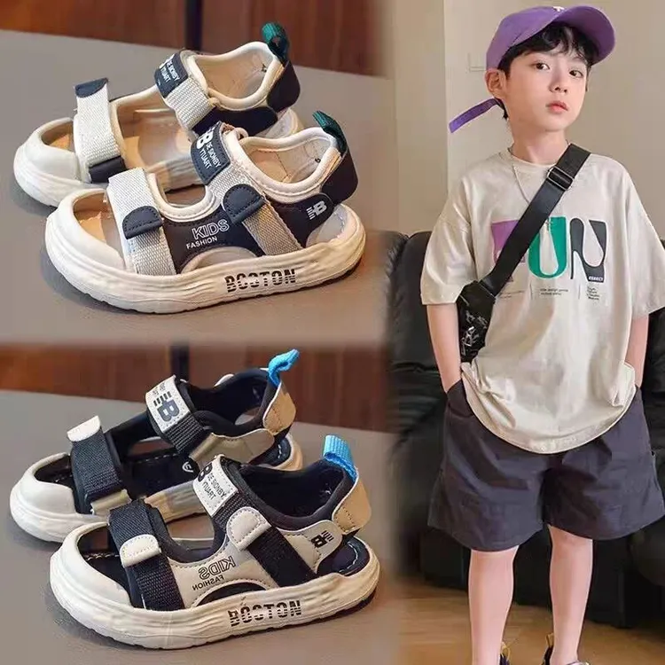 ABC男童凉鞋夏款2025新款儿童鞋子沙滩男中大童防滑包头运动凉鞋