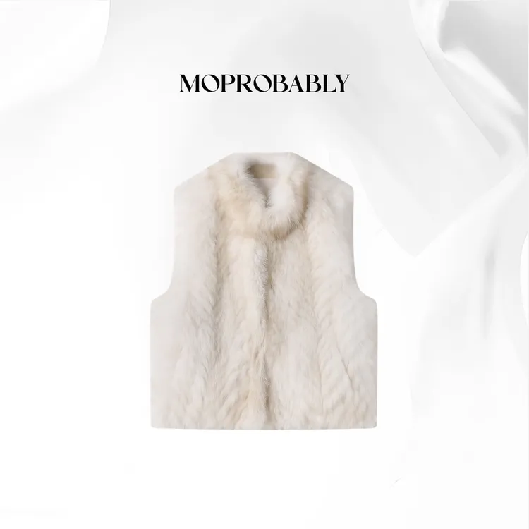 Moprobably贝贝「雪芙」"狐狸毛"气质高奢皮草马甲外套L5481017